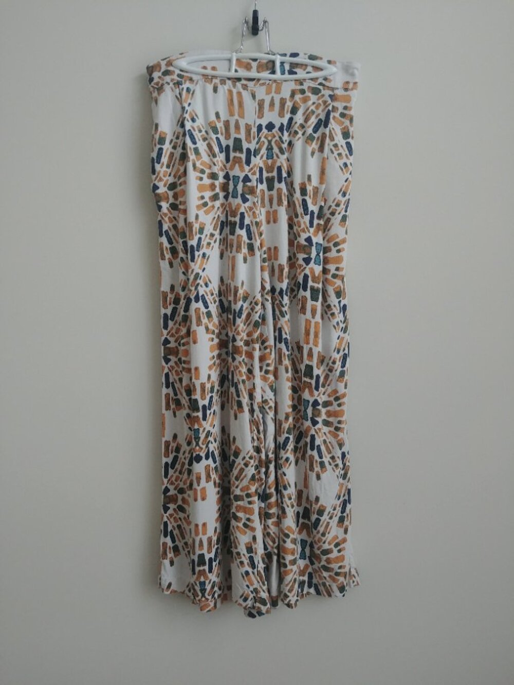 Free People relaxed fit Medium viscose linen blend wide leg cream pants